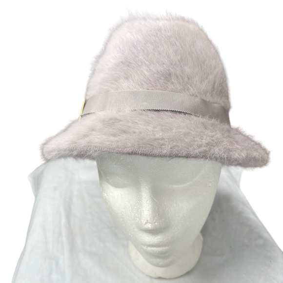 Kangol Design Gray Furry Buckle Bucket Hat Mohair Fedora Made in England classic - Picture 2 of 11